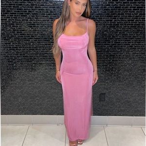 FREE PEOPLE INTIMATTELY pink maxi slip dress. worn once